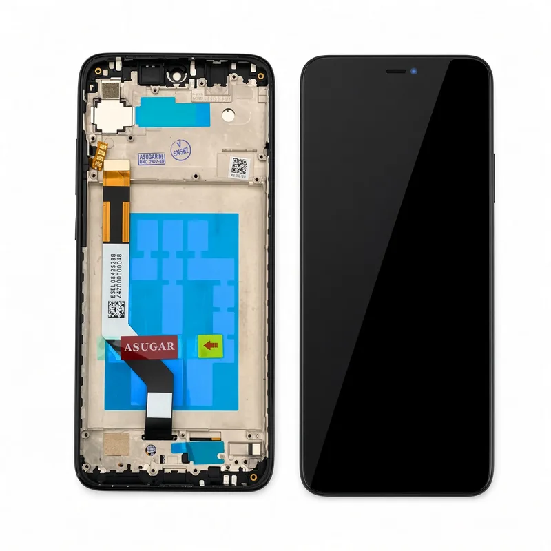 TELA REDMI NOTE 7 PRETO com aro - AMERICANO