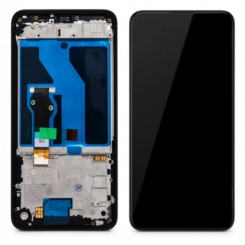TELA MOTO G8 POWER PRETO com aro - AMERICANO — frontal completo com touch